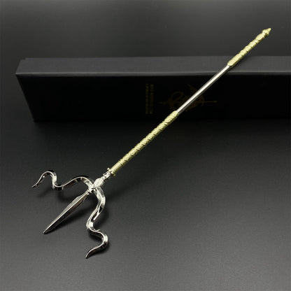 Sui Tang Fengchi Liujin Tang Metal Replica Unsharpened Ancient Chinese Polearm Miniature Collectible 22cm/8.7"
