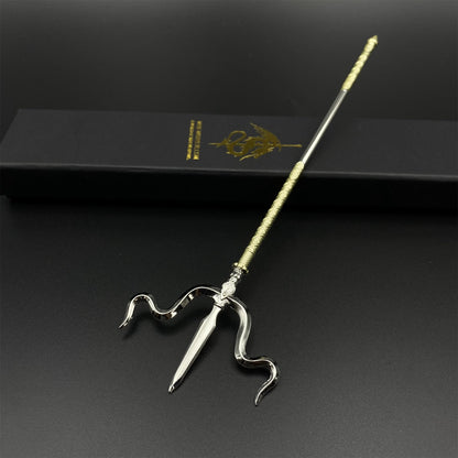 Sui Tang Fengchi Liujin Tang Metal Replica Unsharpened Ancient Chinese Polearm Miniature Collectible 22cm/8.7"