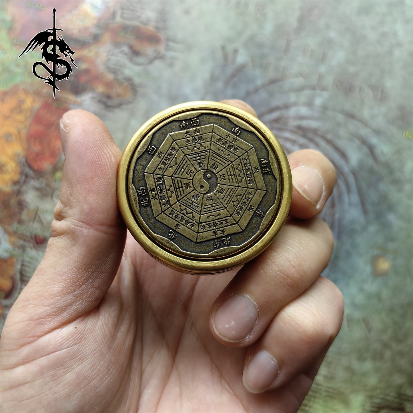 Brass Rotating Fidget Spinner The Eight Trigrams Toy