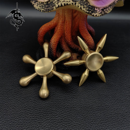 Brass Water Droplet And Sun Rotating Toy Fingertip Spinner