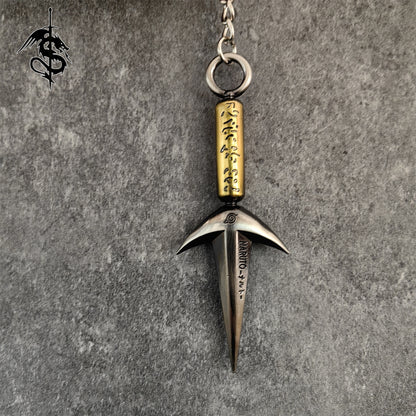 Metal Flying Thunder God Kunai Keychain Ninja Technique Pendant 