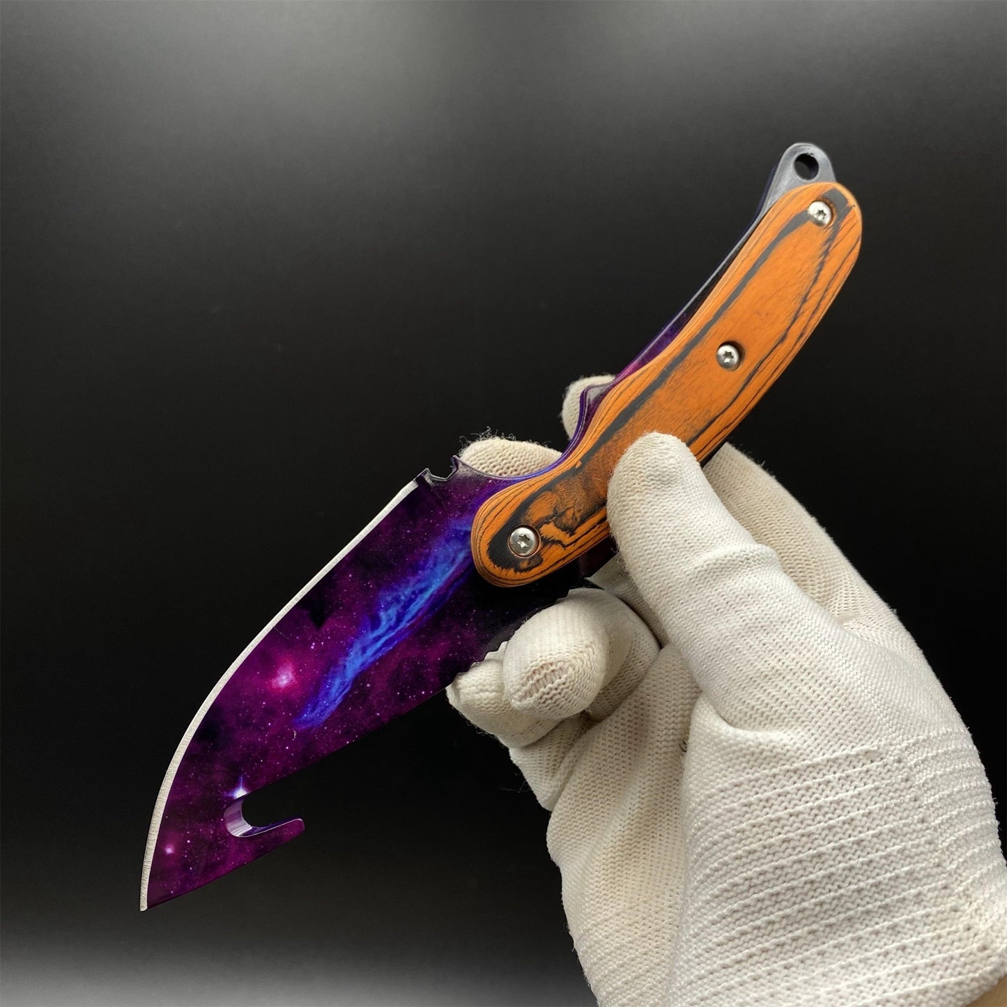 420 Steel CS2 Purple Galaxy Knife Collectible Model Outdoor Camping Knife