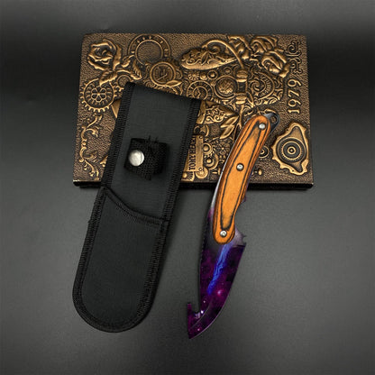 420 Steel CS2 Purple Galaxy Knife Collectible Model Outdoor Camping Knife