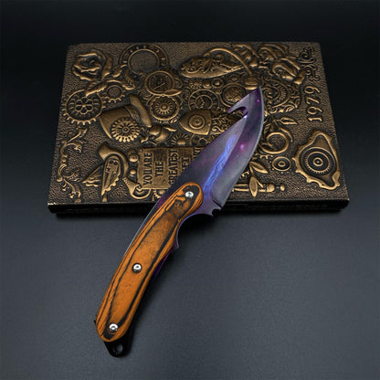 420 Steel CS2 Purple Galaxy Knife Collectible Model Outdoor Camping Knife