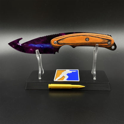 420 Steel CS2 Purple Galaxy Knife Collectible Model Outdoor Camping Knife