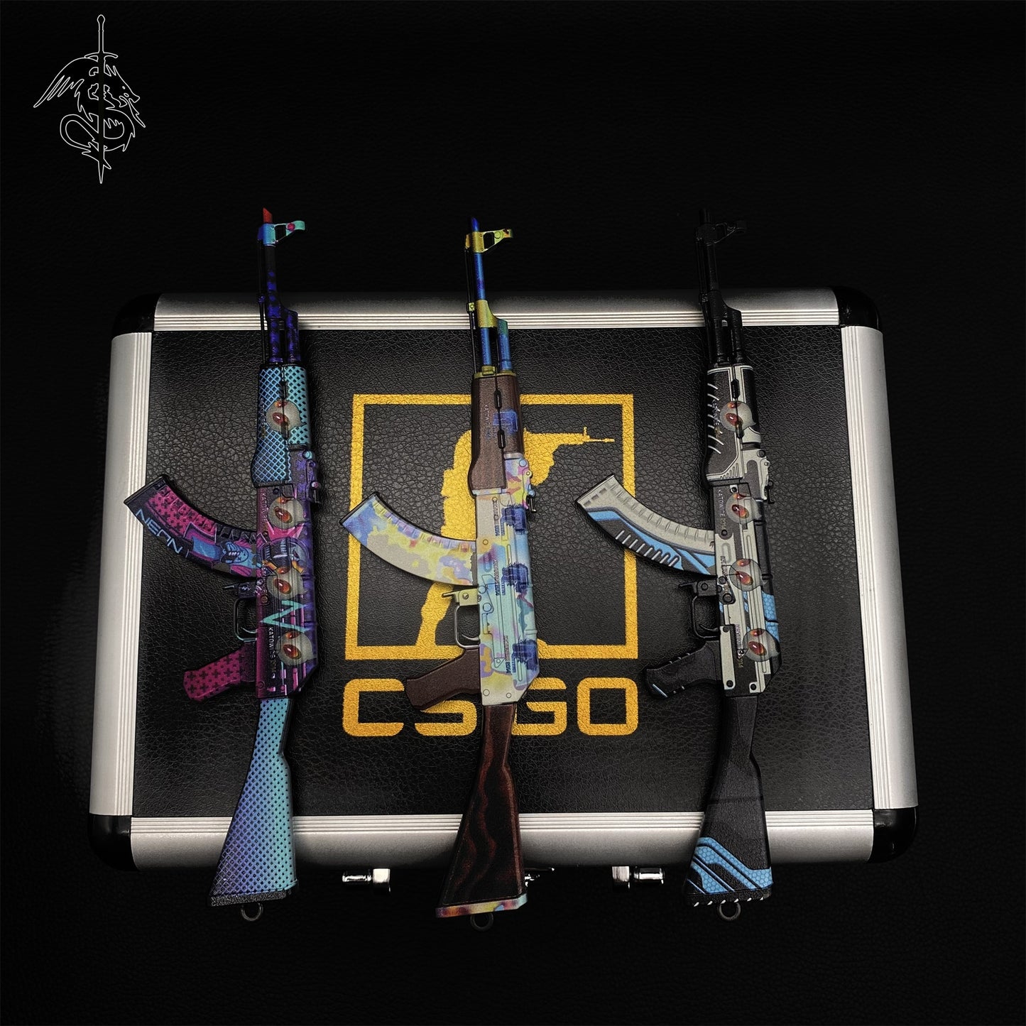 Galaxy Skin Balisong & Stickers & 4 Keychains &Random 1 AK With Gift Case