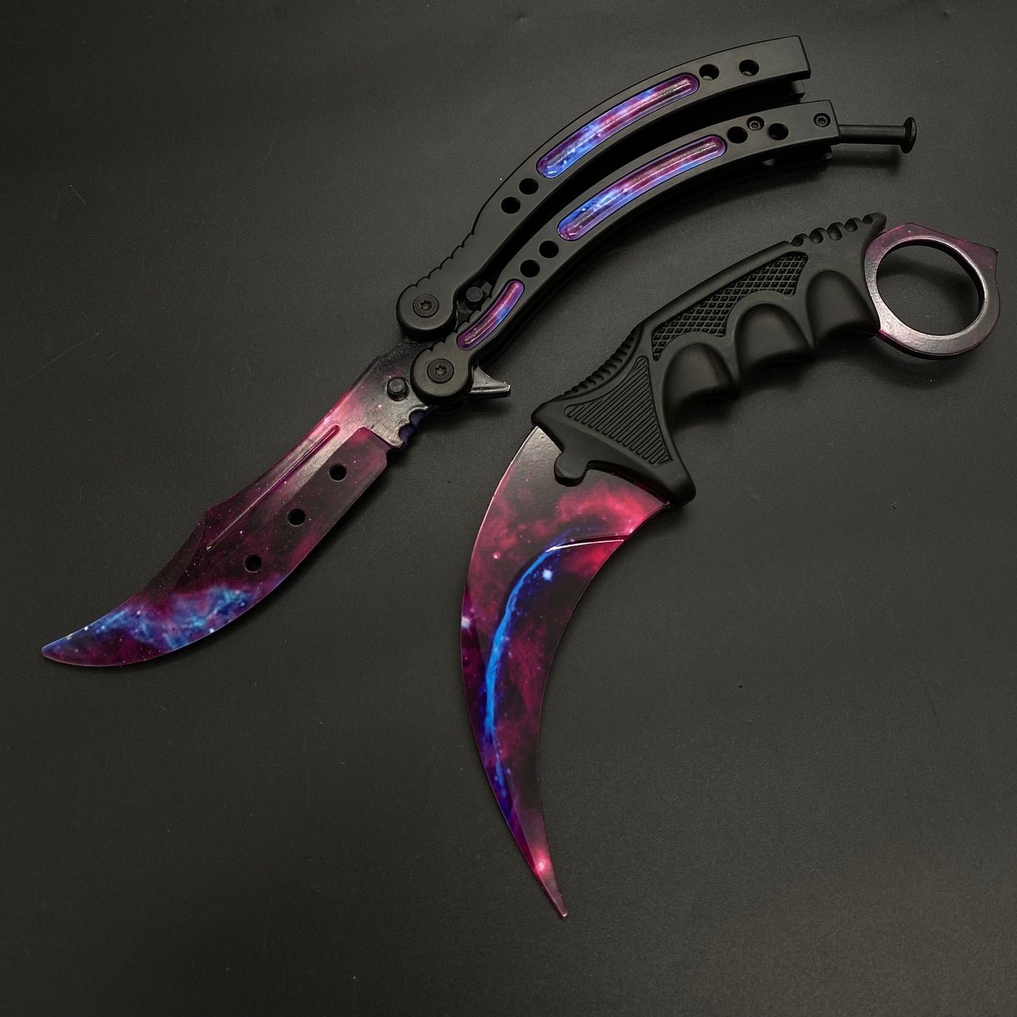Galaxy Skin Karambit Trainer & Balisong Knife Gift Case