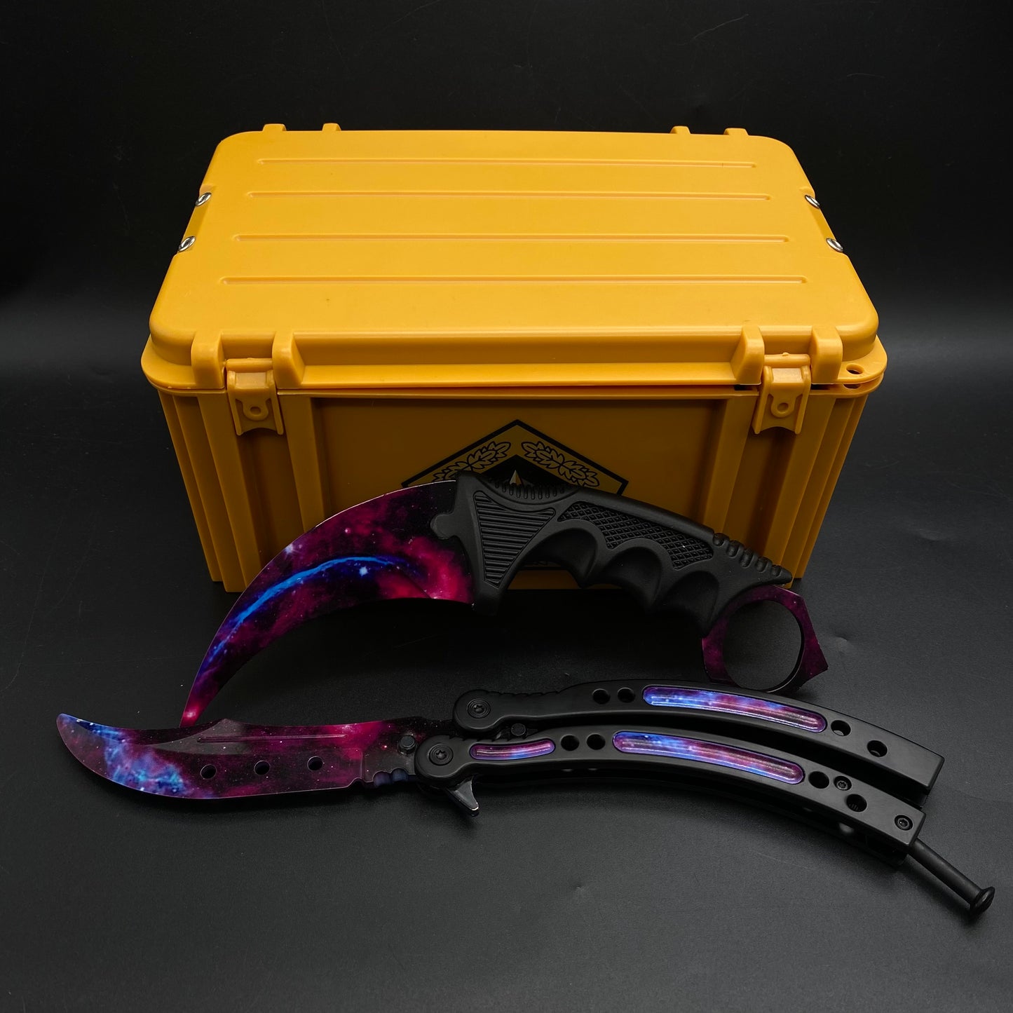 Galaxy Skin Karambit Trainer & Balisong Knife Gift Case