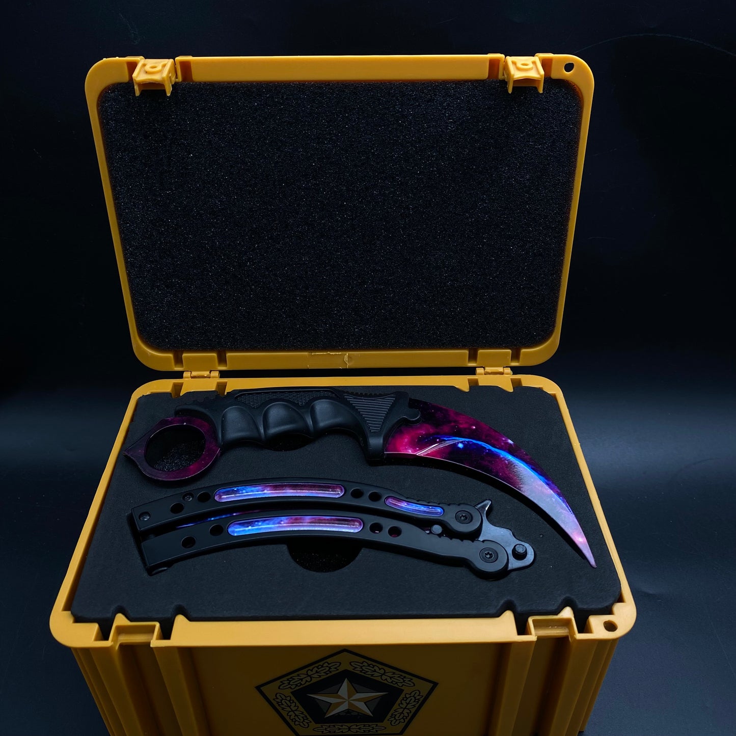 Galaxy Skin Karambit Trainer & Balisong Knife Gift Case
