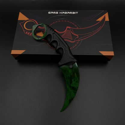 CS2 Game Karambit Gamma Doppler Emerald Replica Dull Blade Trainer Knife For Collection