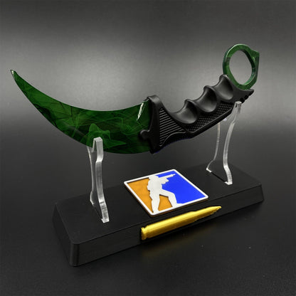 CS2 Game Karambit Gamma Doppler Emerald Replica Dull Blade Trainer Knife For Collection