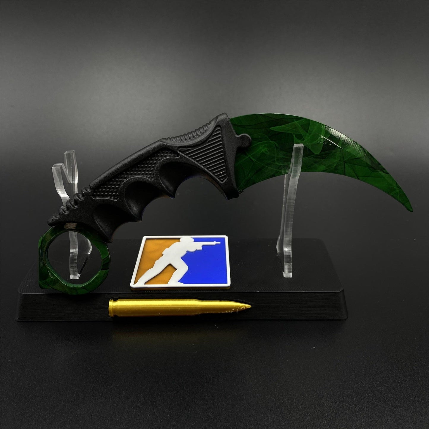 CS2 Game Karambit Gamma Doppler Emerald Replica Dull Blade Trainer Knife For Collection