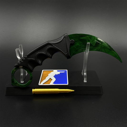 CS2 Game Karambit Gamma Doppler Emerald Replica Dull Blade Trainer Knife For Collection