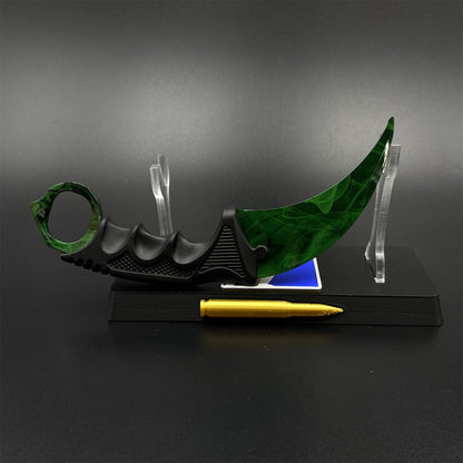 CS2 Game Karambit Gamma Doppler Emerald Replica Dull Blade Trainer Knife For Collection