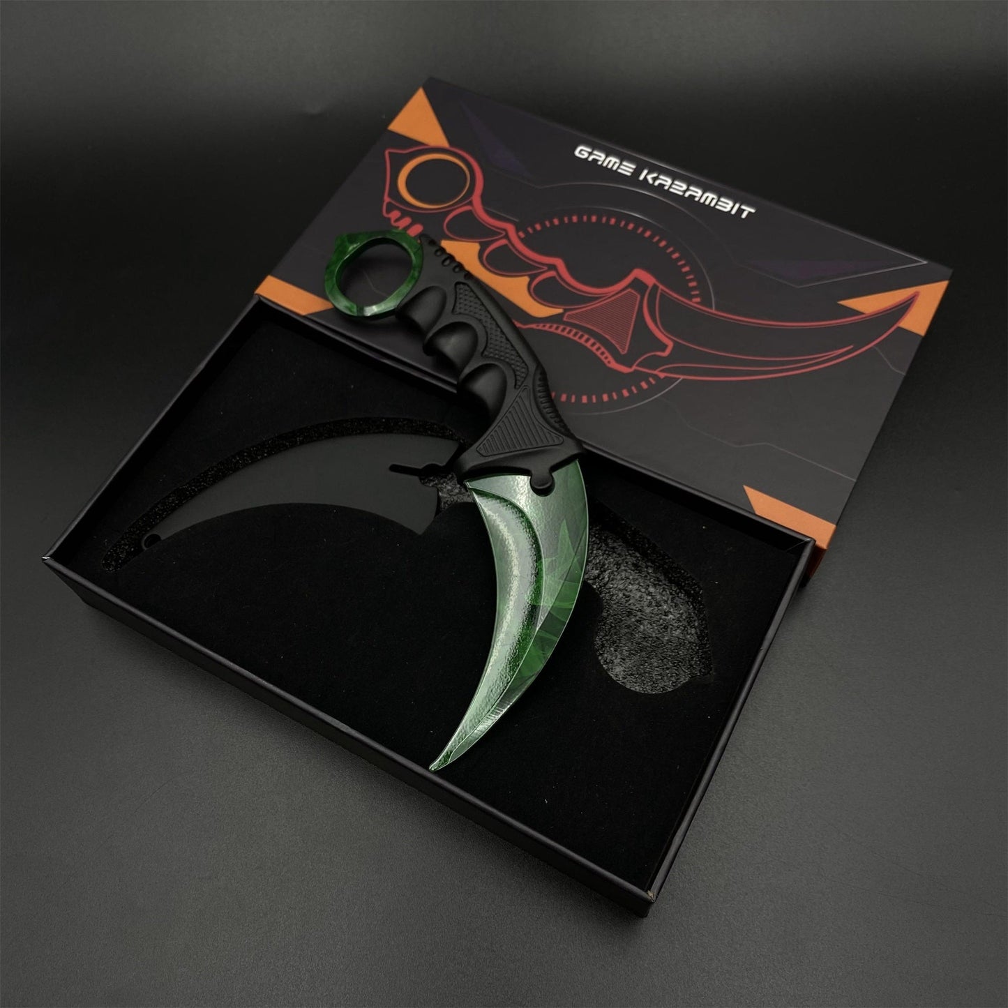 CS2 Game Karambit Gamma Doppler Emerald Replica Dull Blade Trainer Knife For Collection