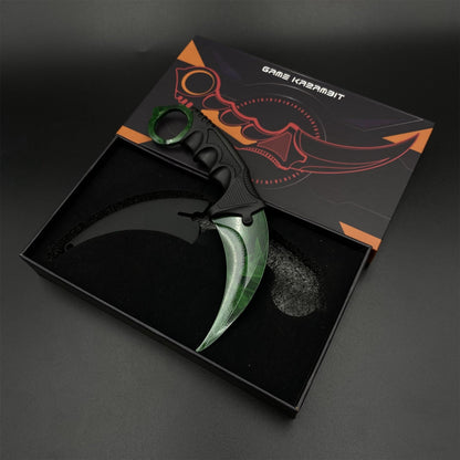 CS2 Game Karambit Gamma Doppler Emerald Replica Dull Blade Trainer Knife For Collection