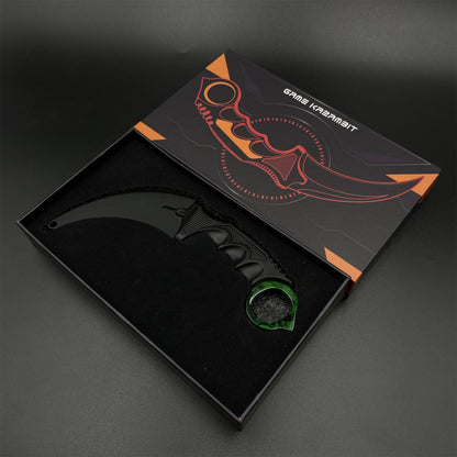 CS2 Game Karambit Gamma Doppler Emerald Replica Dull Blade Trainer Knife For Collection