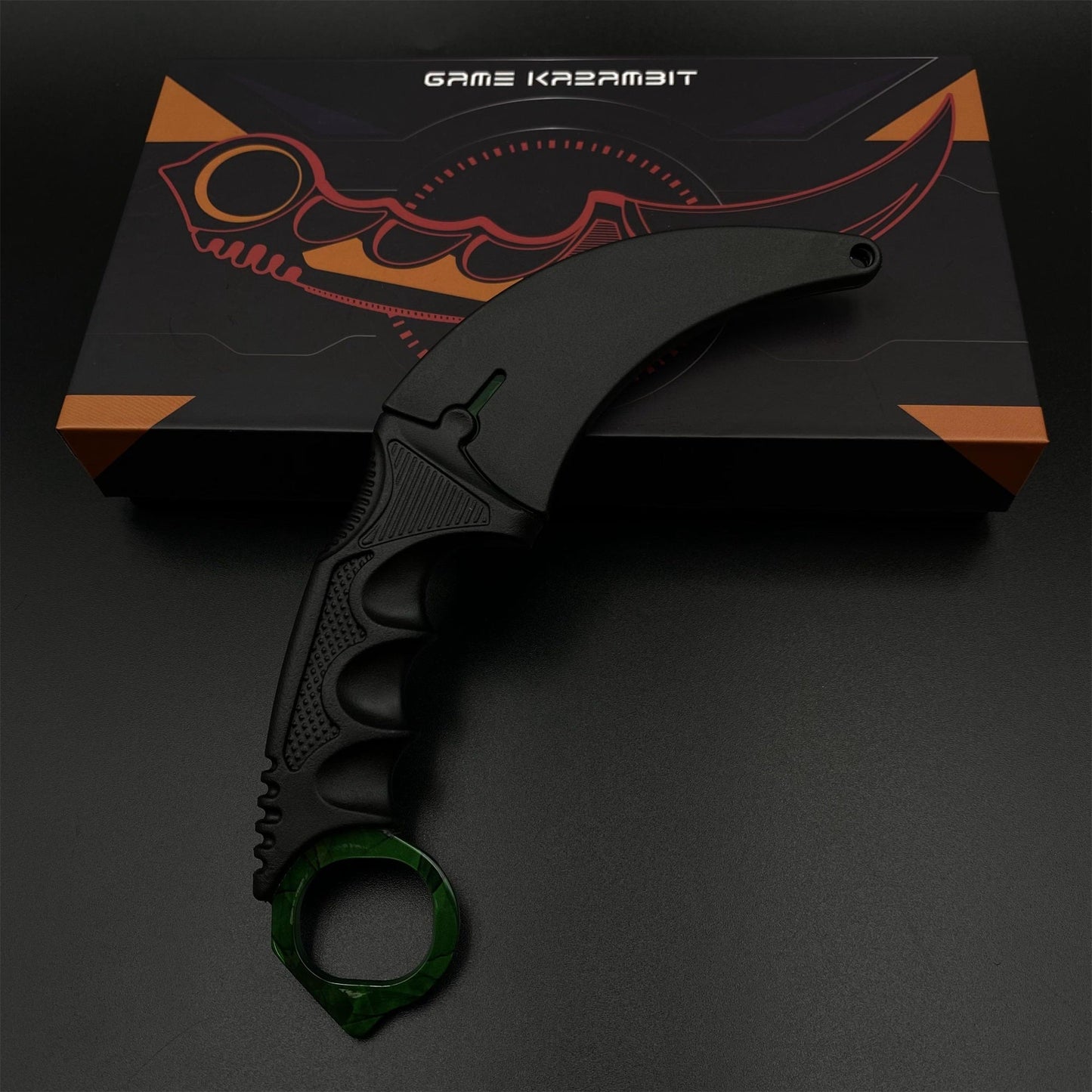 CS2 Game Karambit Gamma Doppler Emerald Replica Dull Blade Trainer Knife For Collection