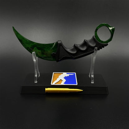 CS2 Game Karambit Gamma Doppler Emerald Replica Dull Blade Trainer Knife For Collection