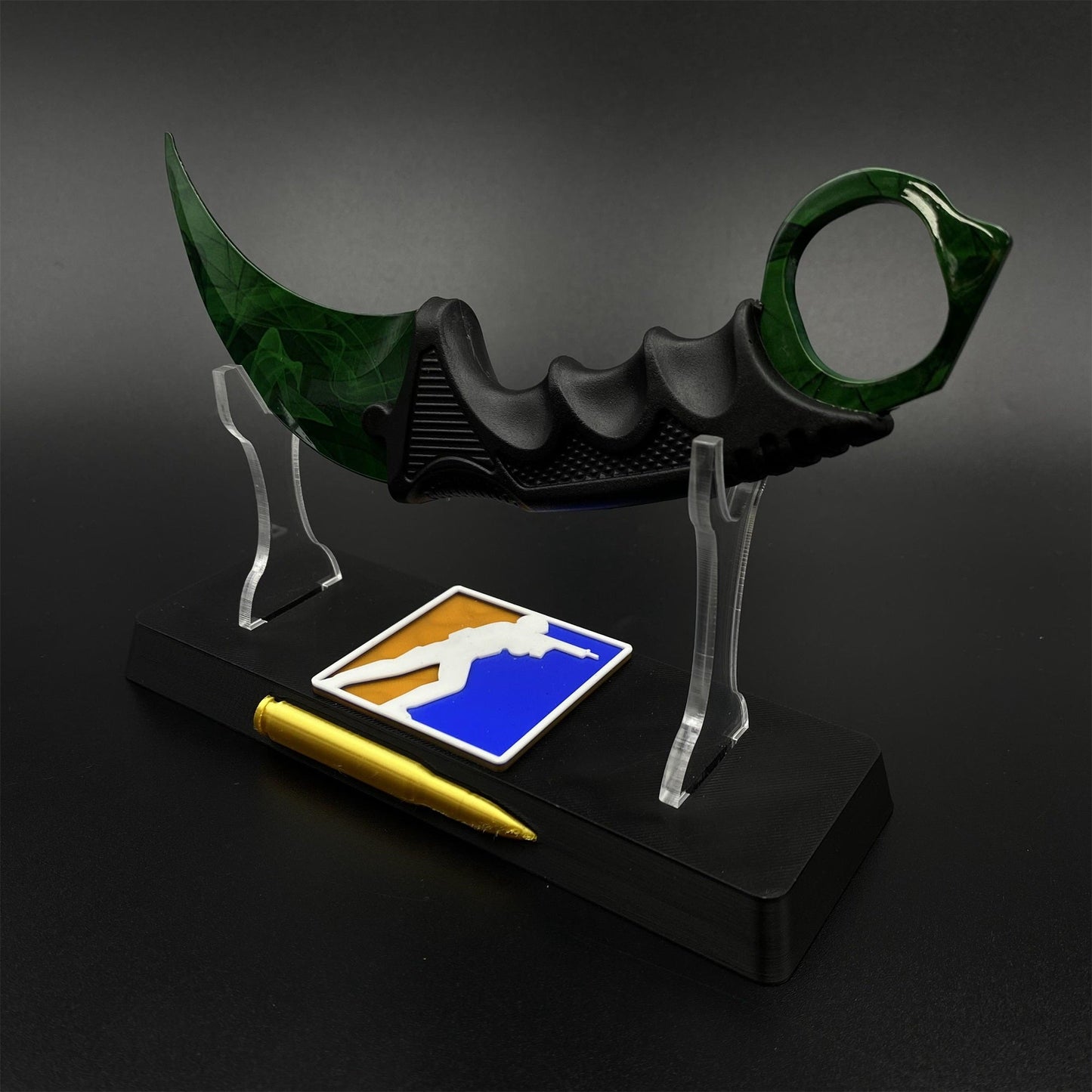 CS2 Game Karambit Gamma Doppler Emerald Replica Dull Blade Trainer Knife For Collection