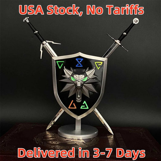 Geralt Wolf School Shield & 2 Swords USA Stock