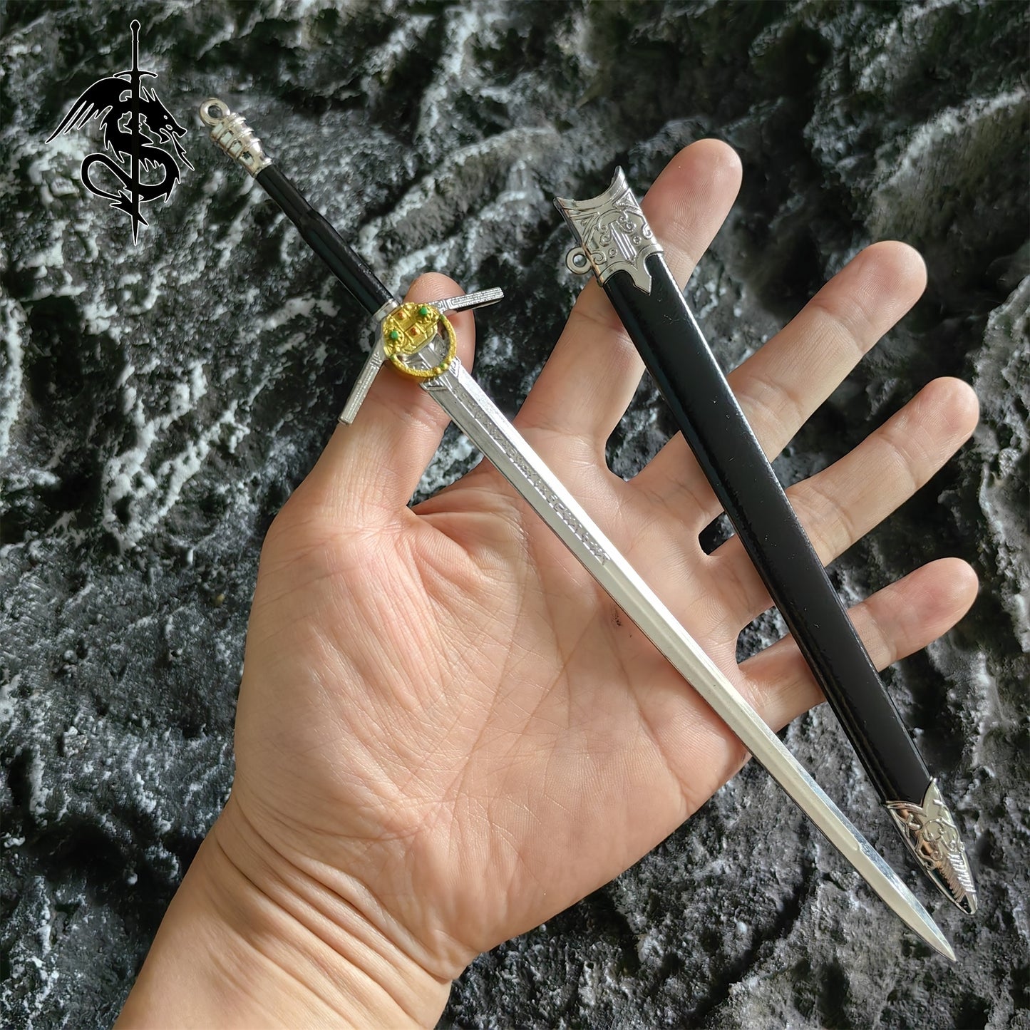 Metal Geralt Steel Sword Replica Tiny Geralt of Rivia Sword