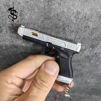 Glock Toy Gun Metal G34 1:3 Miniature Keychain