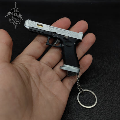 Glock Toy Gun Metal G34 1:3 Miniature Keychain