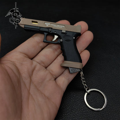 Glock Toy Gun Metal G34 1:3 Miniature Keychain