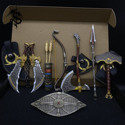 Metal Kratos Weapons Miniatures 6 In Gift Box