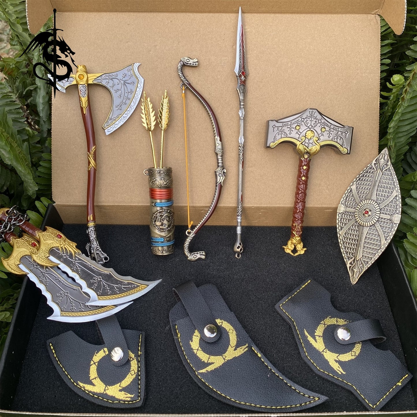 Metal Kratos Weapons Miniatures 6 In Gift Box