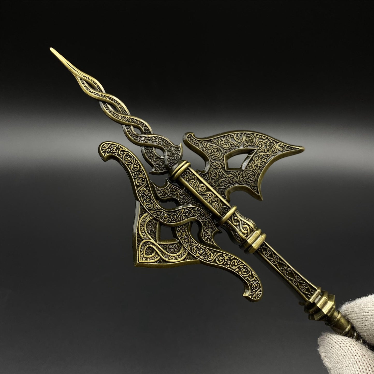 Soul Game Tree Sentinel Golden Halberd Metal Craft For Collection