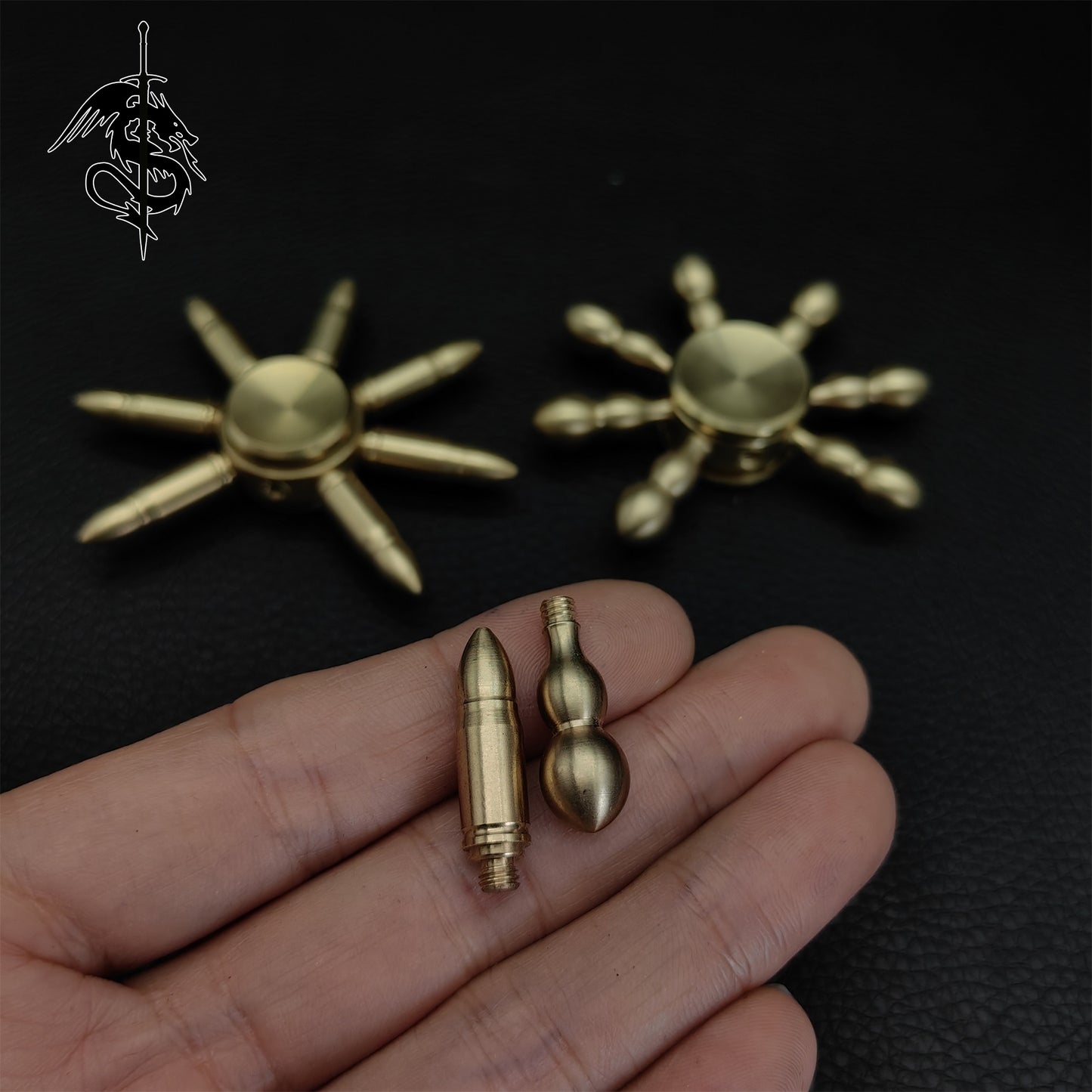 Brass Bullet And Gourd Rotating Toy Fingertip Spinner