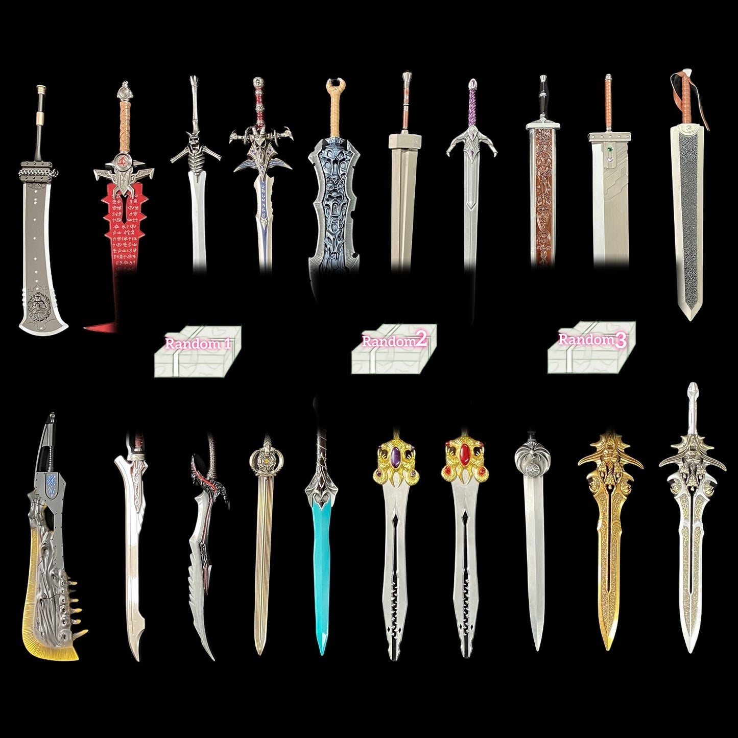 Mystery Box Random Game Sword IRL Metal Crafts