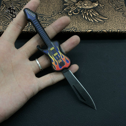 High-End Steel Guitar Creative Tiny EDC Unboxing Knife