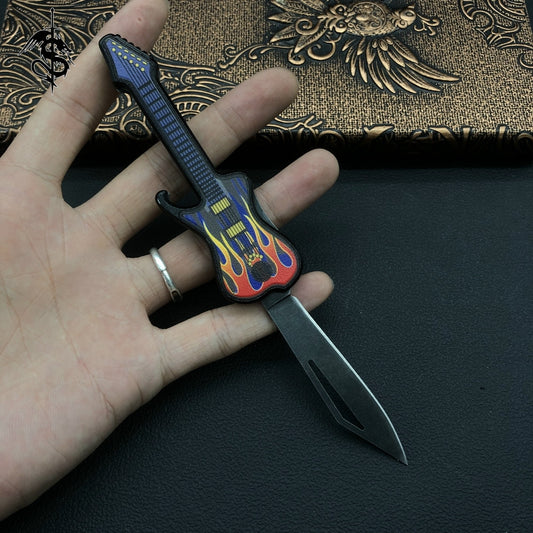 High-End Steel Guitar Creative Tiny EDC Unboxing Knife