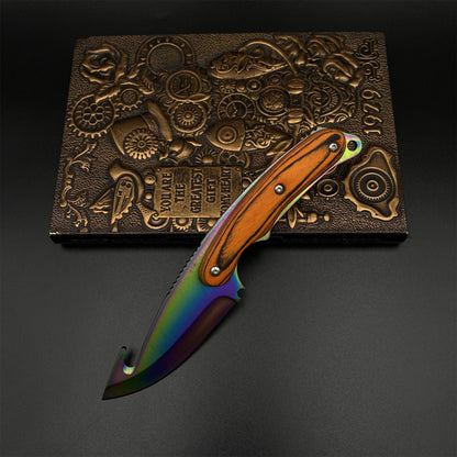 CS 420 Steel Rainbow Anodized Karambit Knife For Collectio
