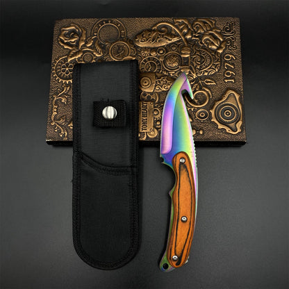 CS 420 Steel Rainbow Anodized Karambit Knife For Collectio