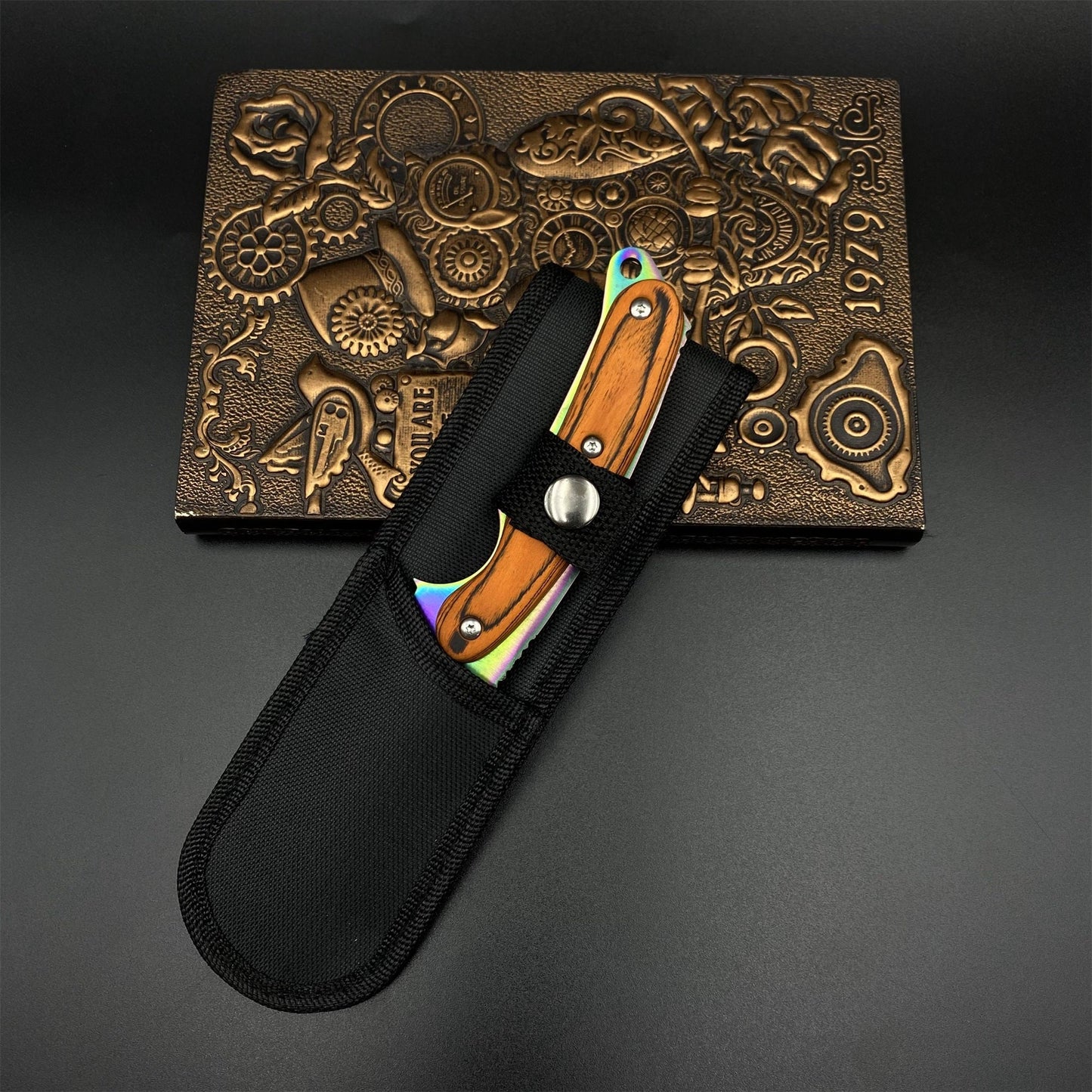 CS 420 Steel Rainbow Anodized Karambit Knife For Collectio