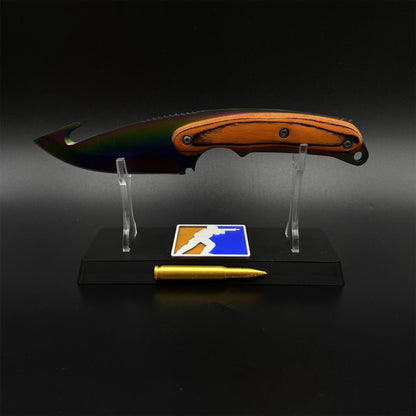 CS 420 Steel Rainbow Anodized Karambit Knife For Collectio