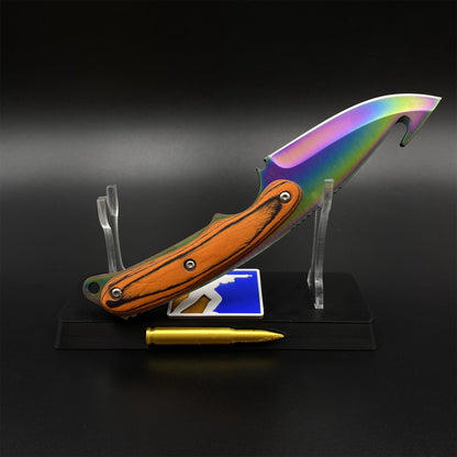 CS 420 Steel Rainbow Anodized Karambit Knife For Collectio