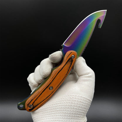 CS 420 Steel Rainbow Anodized Karambit Knife For Collectio