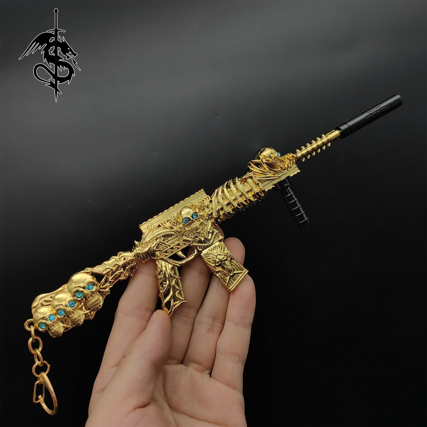 HK416 Golden Skull Miniature Gun Model