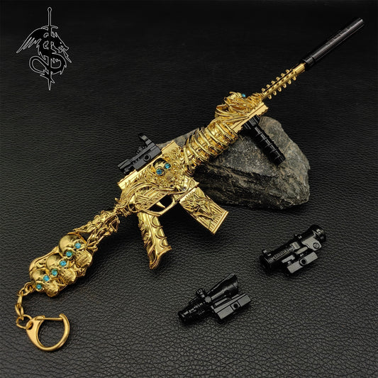 HK416 Golden Skull Miniature Gun Model