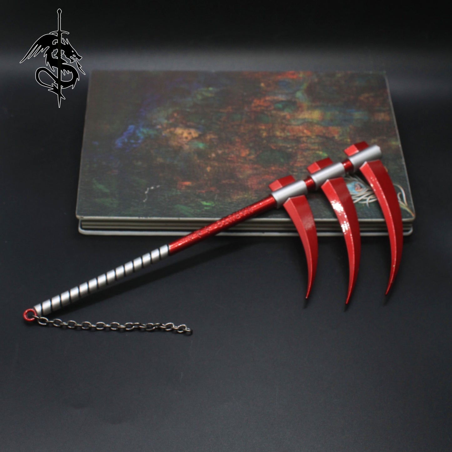 Triple-Bladed Scythe Miniature Hidan Damnation Weapon