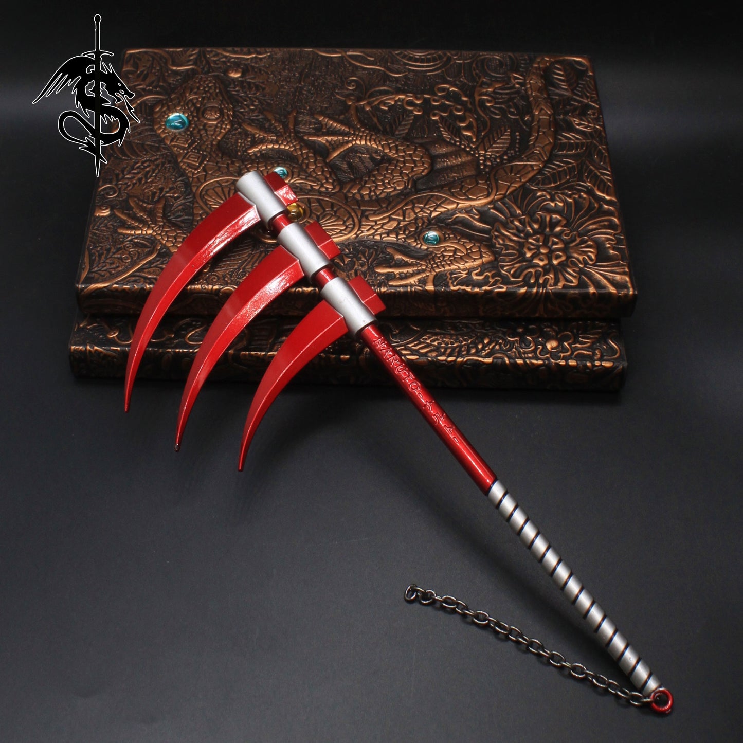 Triple-Bladed Scythe Miniature Hidan Damnation Weapon