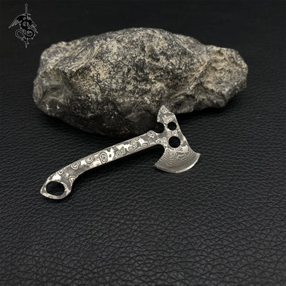 High-End Damascus Tiny Axe EDC Unboxing Knife