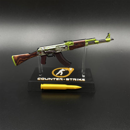 Hot Game CS2 AK‑47 Hydroponic Skin Camouflage Mini Metal Replica