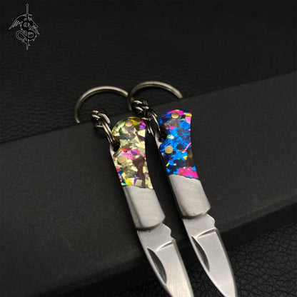 Colored Acrylic Handle Mini Knife EDC Sharp Outdoor Tool Knife