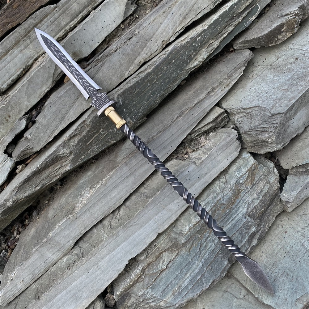 High-End Steel Hand Forged Long Handle Spear 33CM/13"